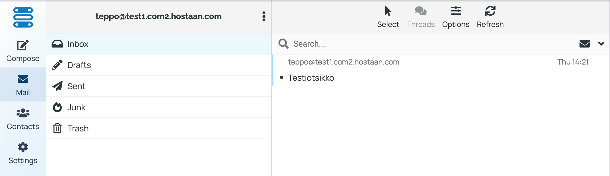 Roundcube — inbox
